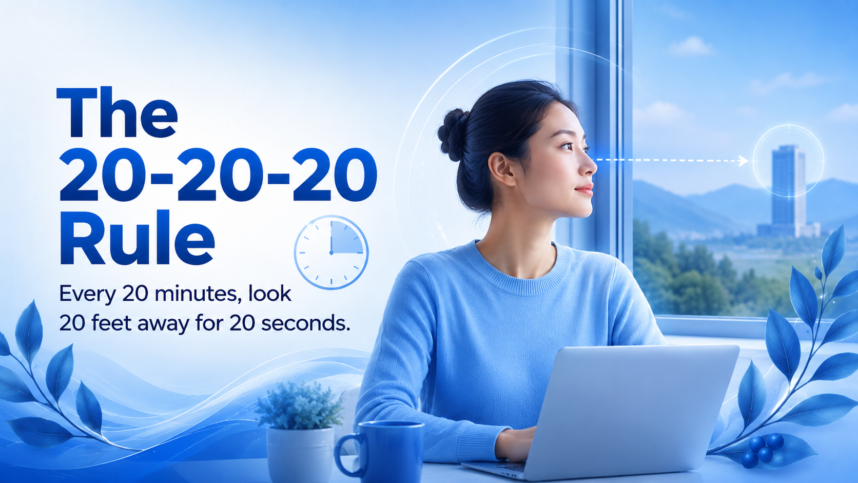 20-20-20 rule to reduce digital eye strain